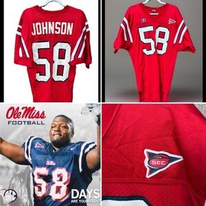 Vtg 1999 Ole Miss Mississippi Rebels used football jersey Belton Johnson